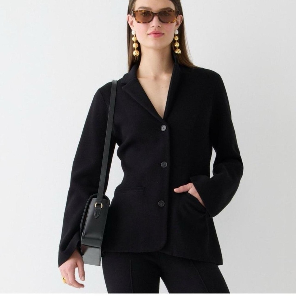 Jcrew black knit blazer
